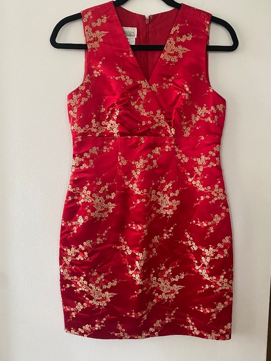 Moda International Dresses & Skirts - Y2K 90s Red and Gold Silk Dress Moda International size 4